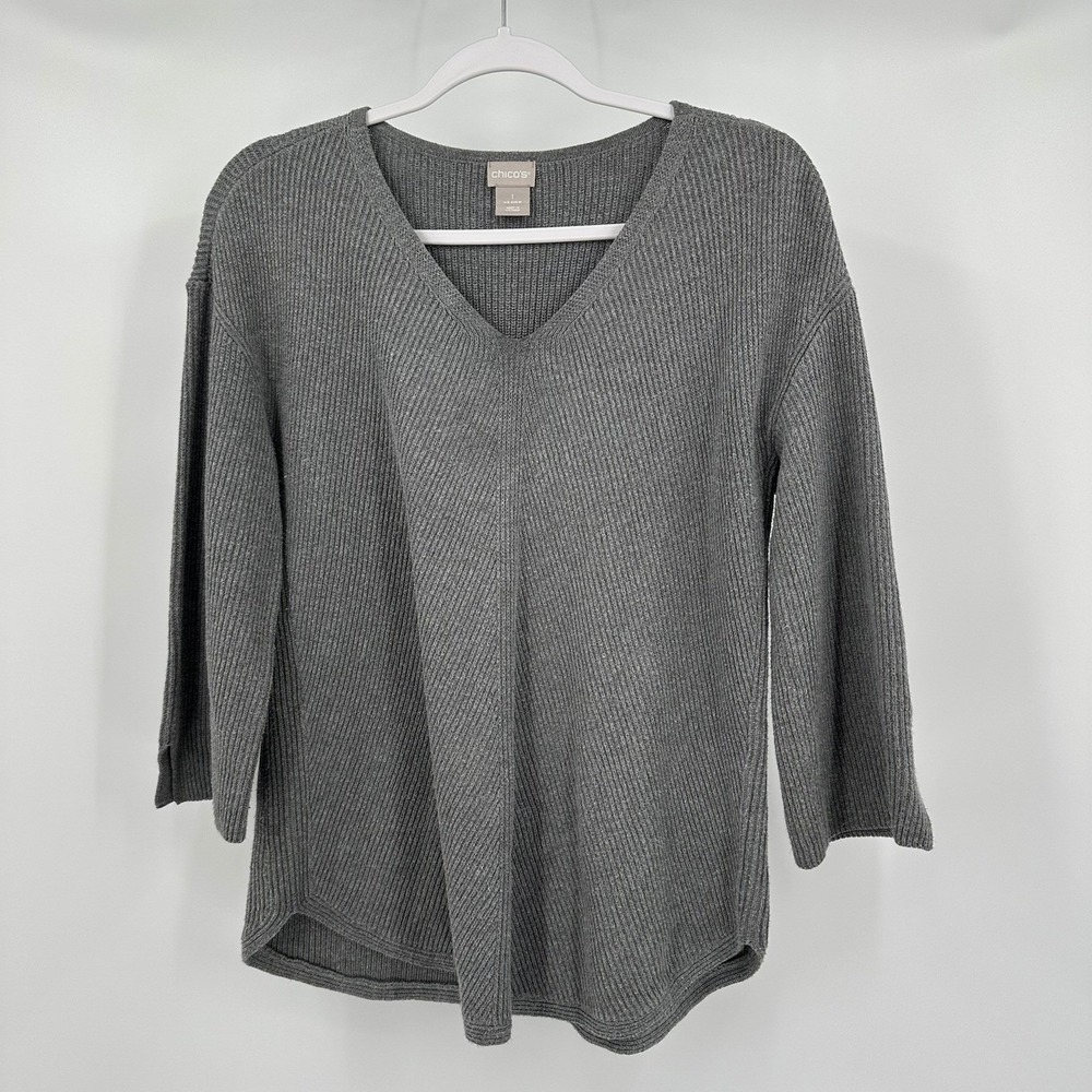 Chicos Womens Minimalist Oversized Sweater Size 1 US M Quiet Luxury Layering
